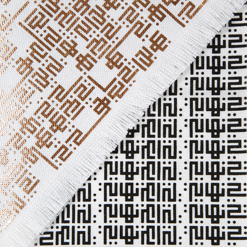 Fellini • Cotton luxury scarf • Copper & Black • Close-up 1