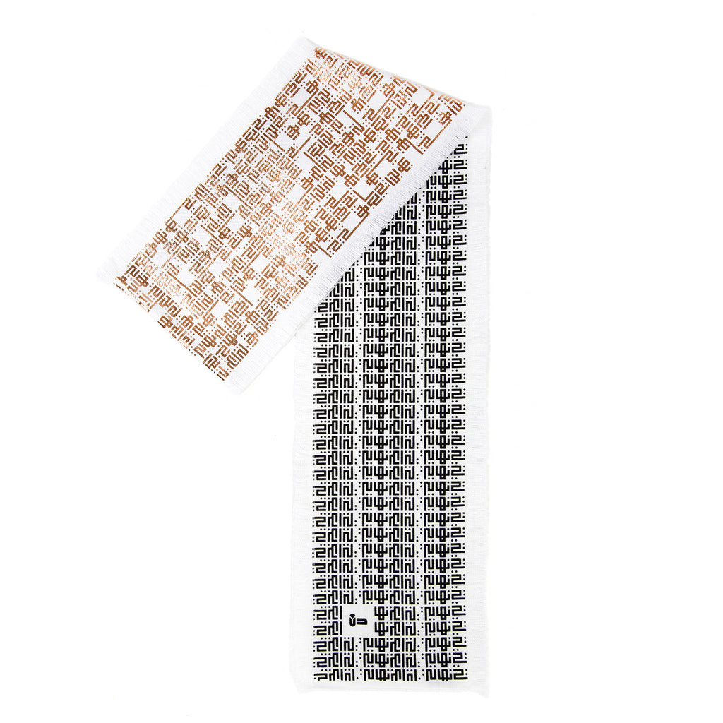 Fellini • Cotton luxury scarf • Copper & Black • Spread