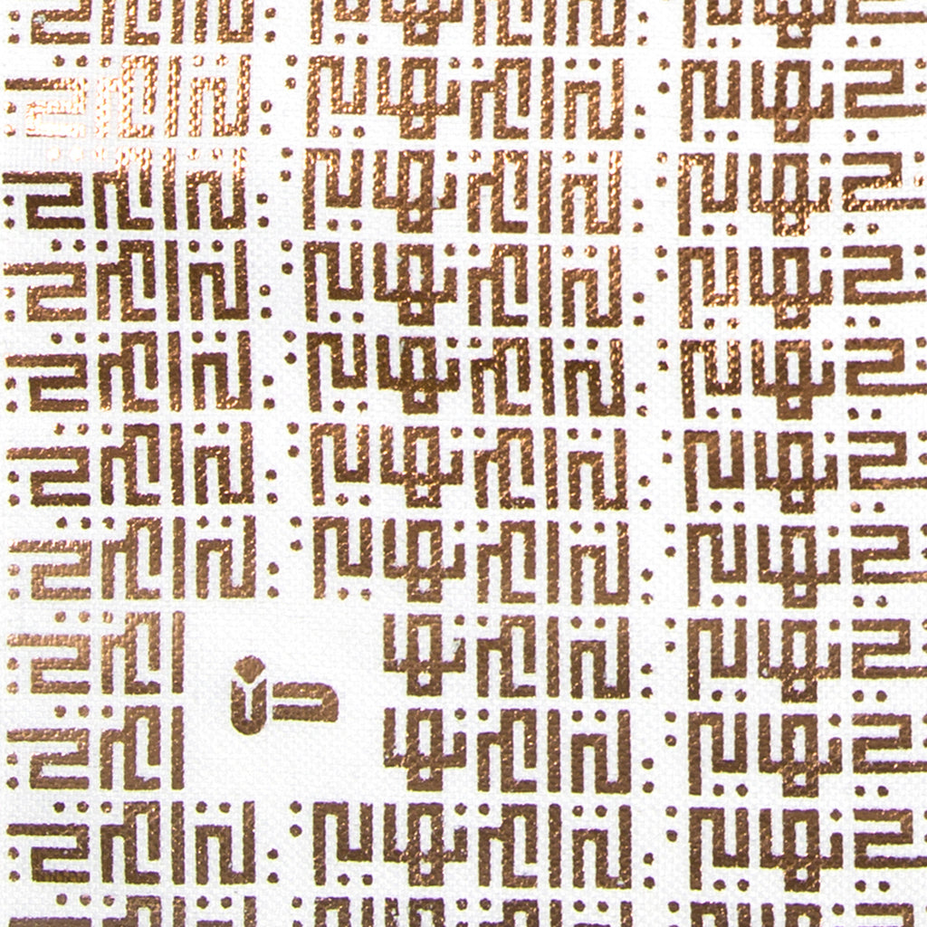 Fellini • Cotton luxury scarf • Silver & Copper • Close-up 2