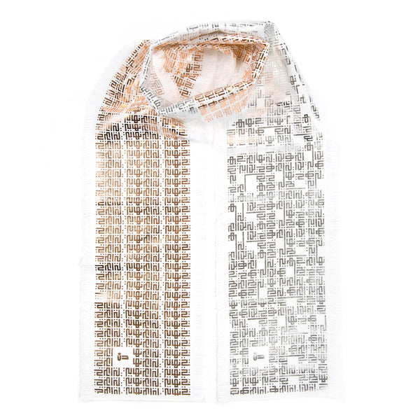 Fellini • Cotton luxury scarf • Silver & Copper • Knot