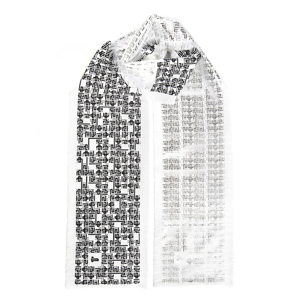 Fellini • Cotton luxury scarf • Silver & Black • Knot