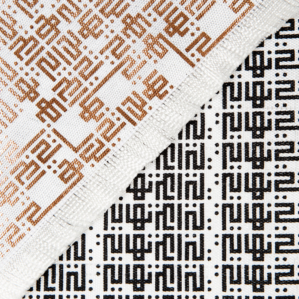 Fellini • Silk luxury scarf • Copper & Black • Close-up 2