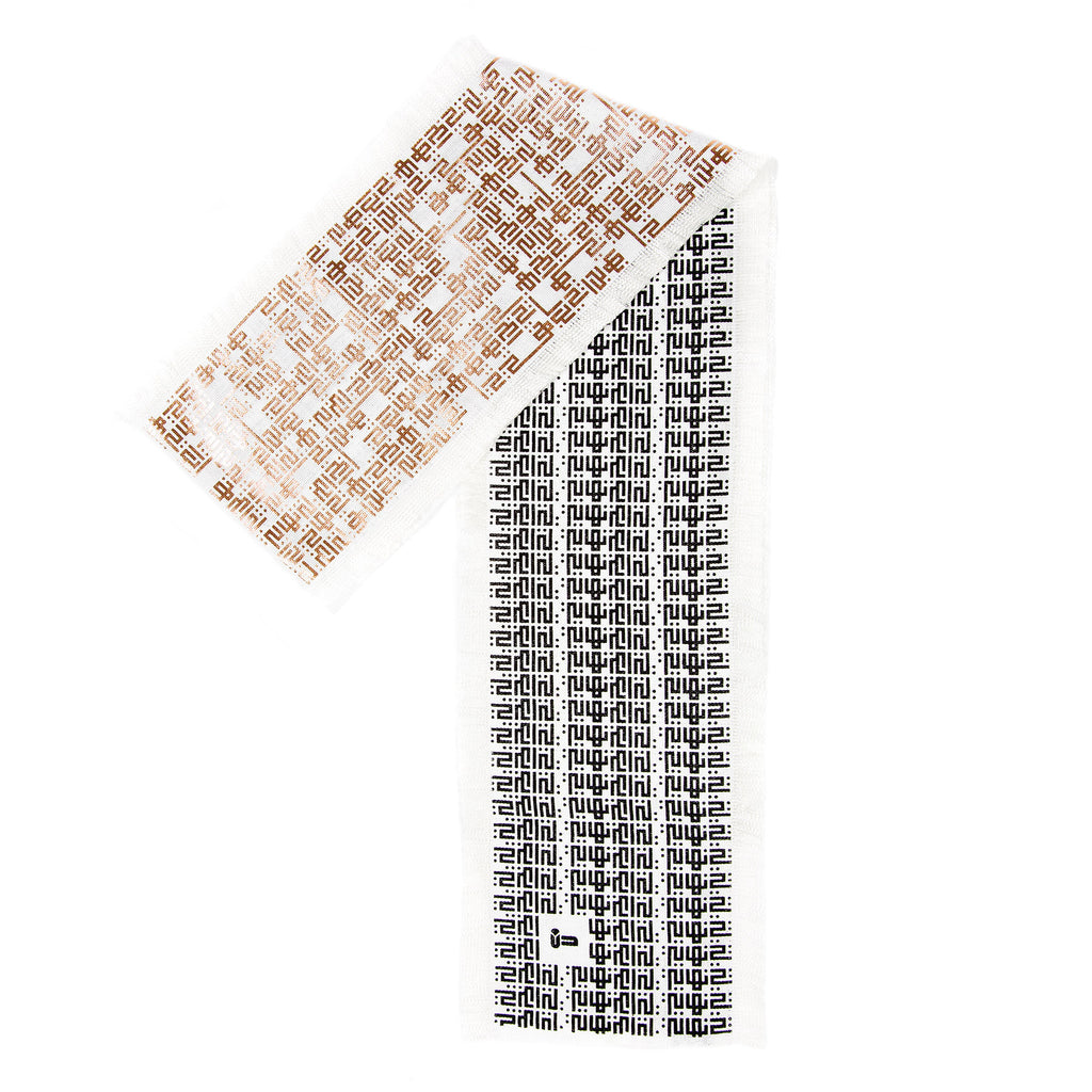 Fellini • Silk luxury scarf • Copper & Black • Spread