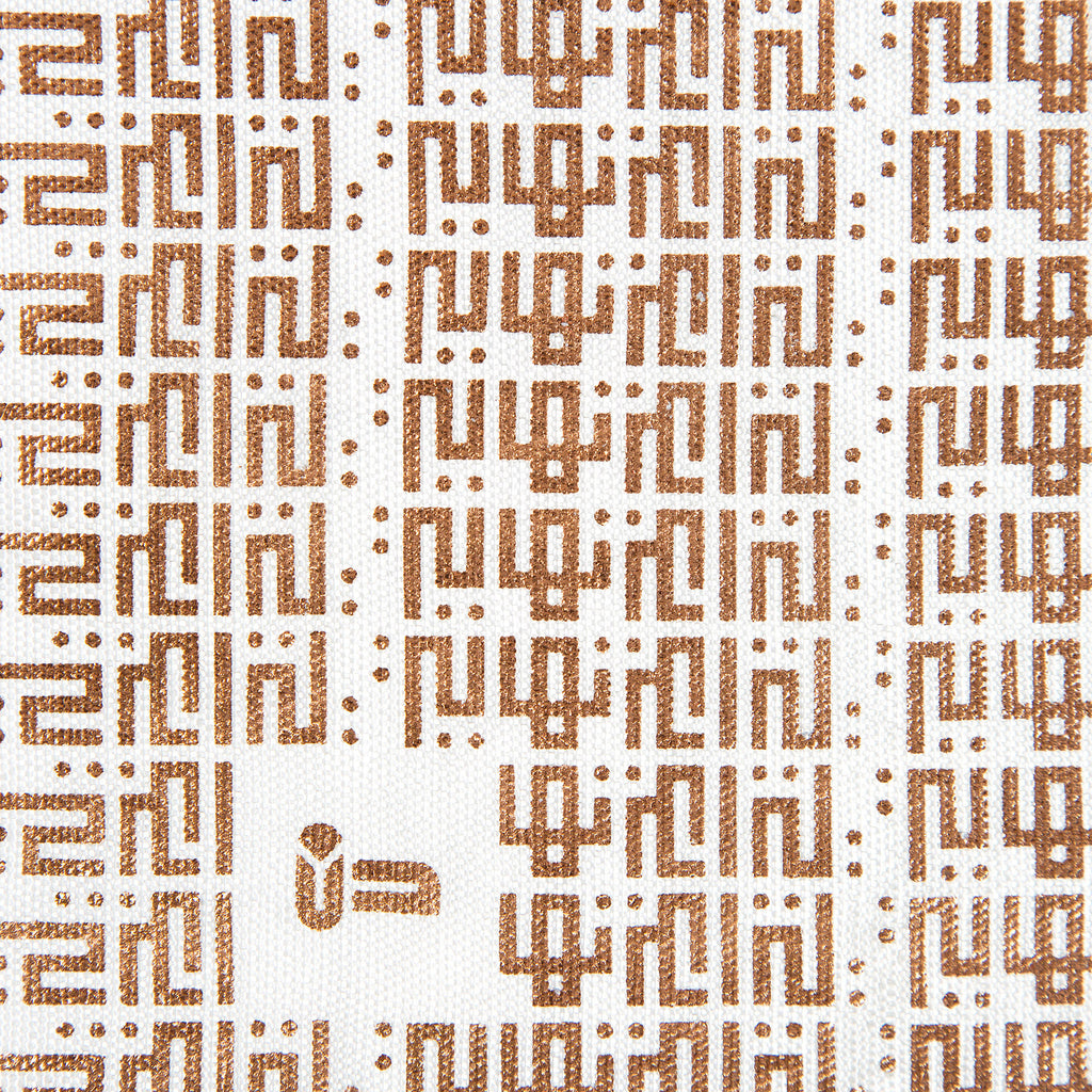 Fellini • Silk luxury scarf • Copper & Silver • Close-up 2