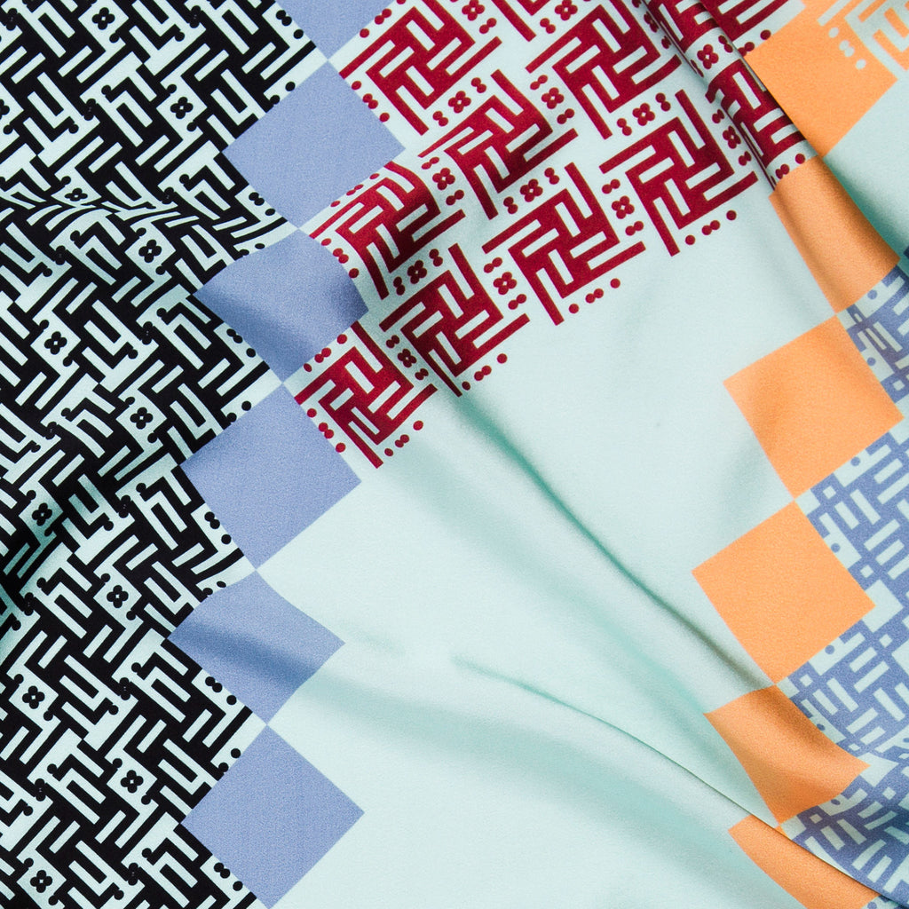 Fitzgerald Cosmos luxury silk scarf - close-up