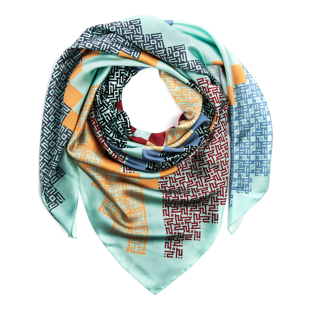 Fitzgerald Cosmos luxury silk scarf - knot