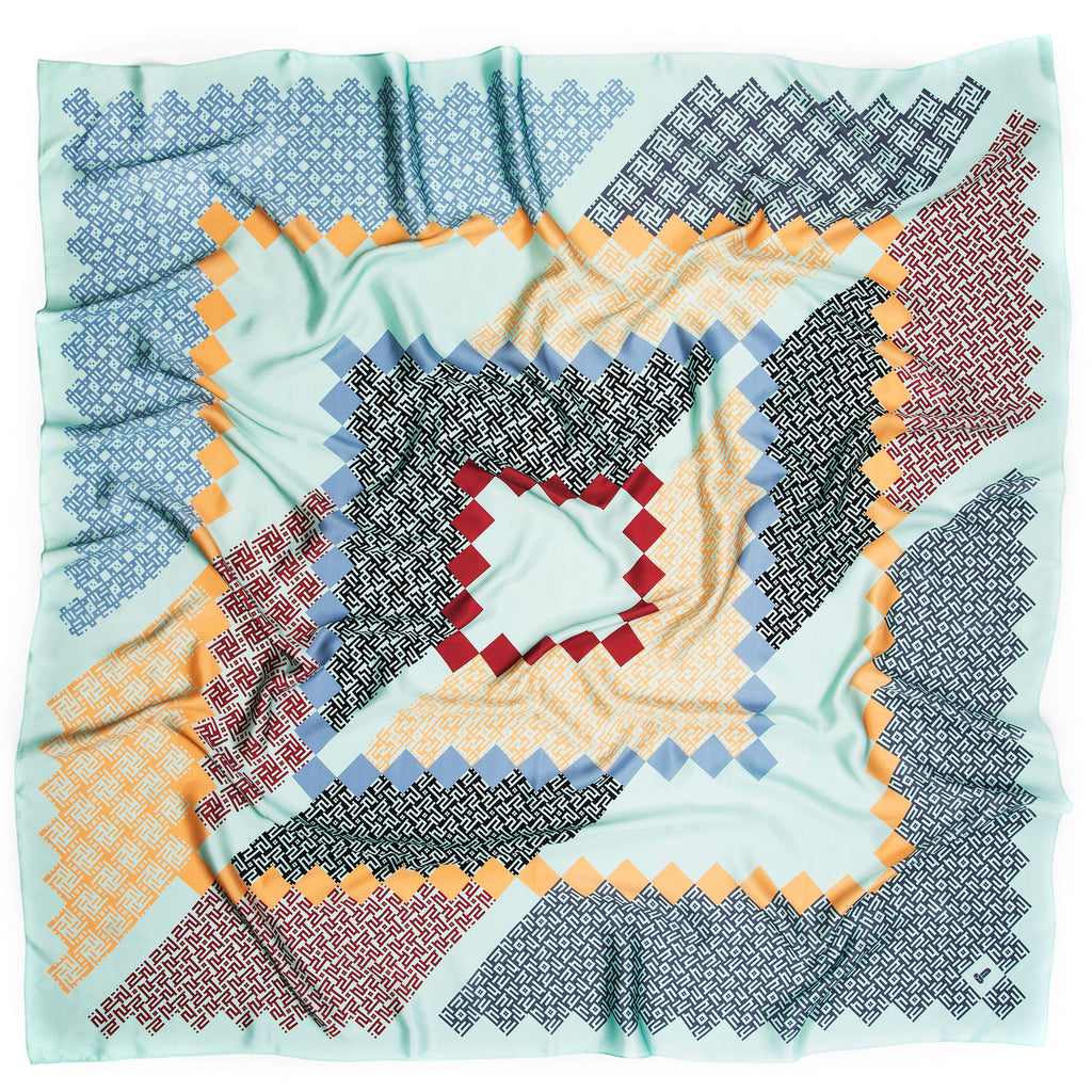 Fitzgerald Cosmos luxury silk scarf - spread