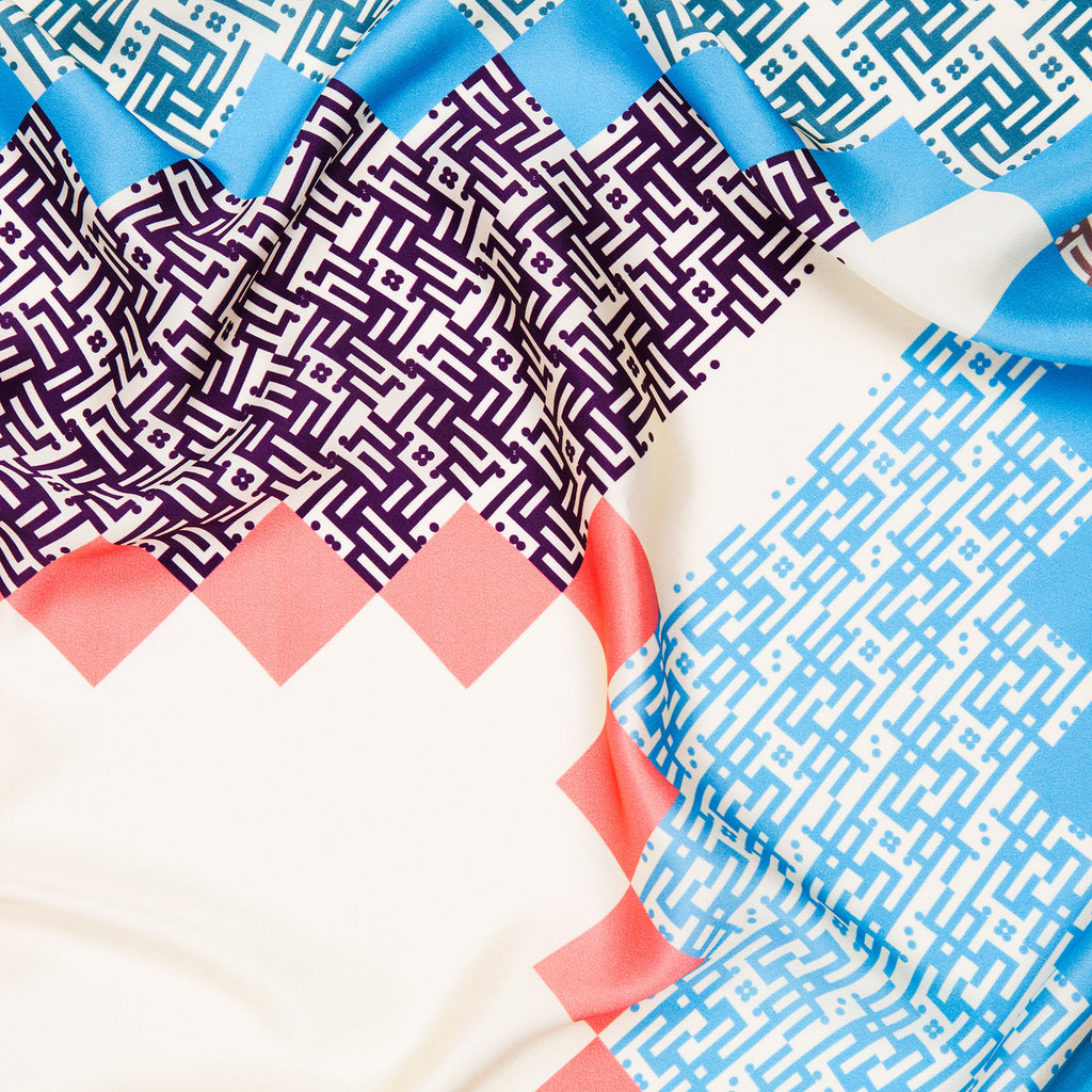 Fitzgerald Energy luxury silk scarf - close-up