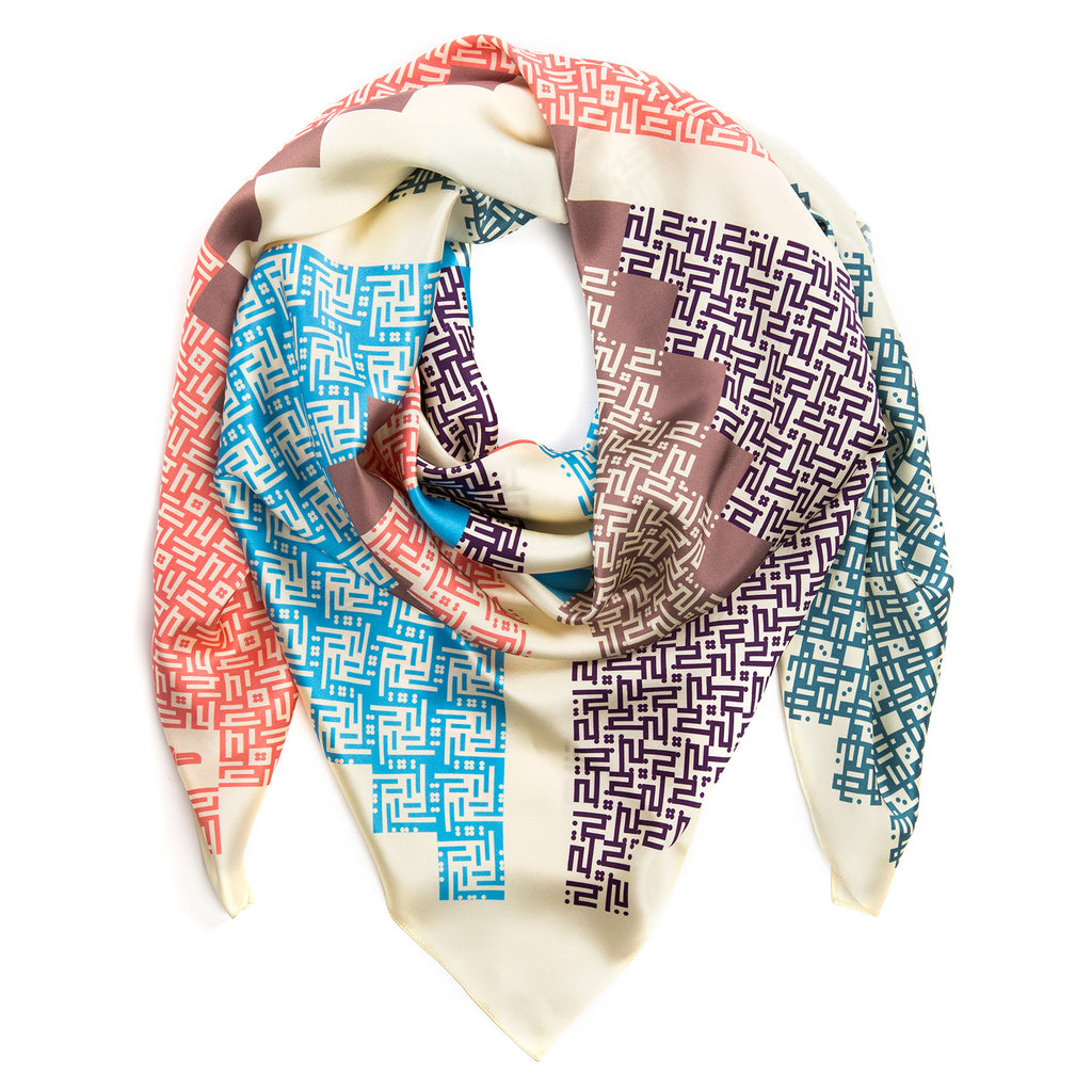 Fitzgerald Energy luxury silk scarf - knot