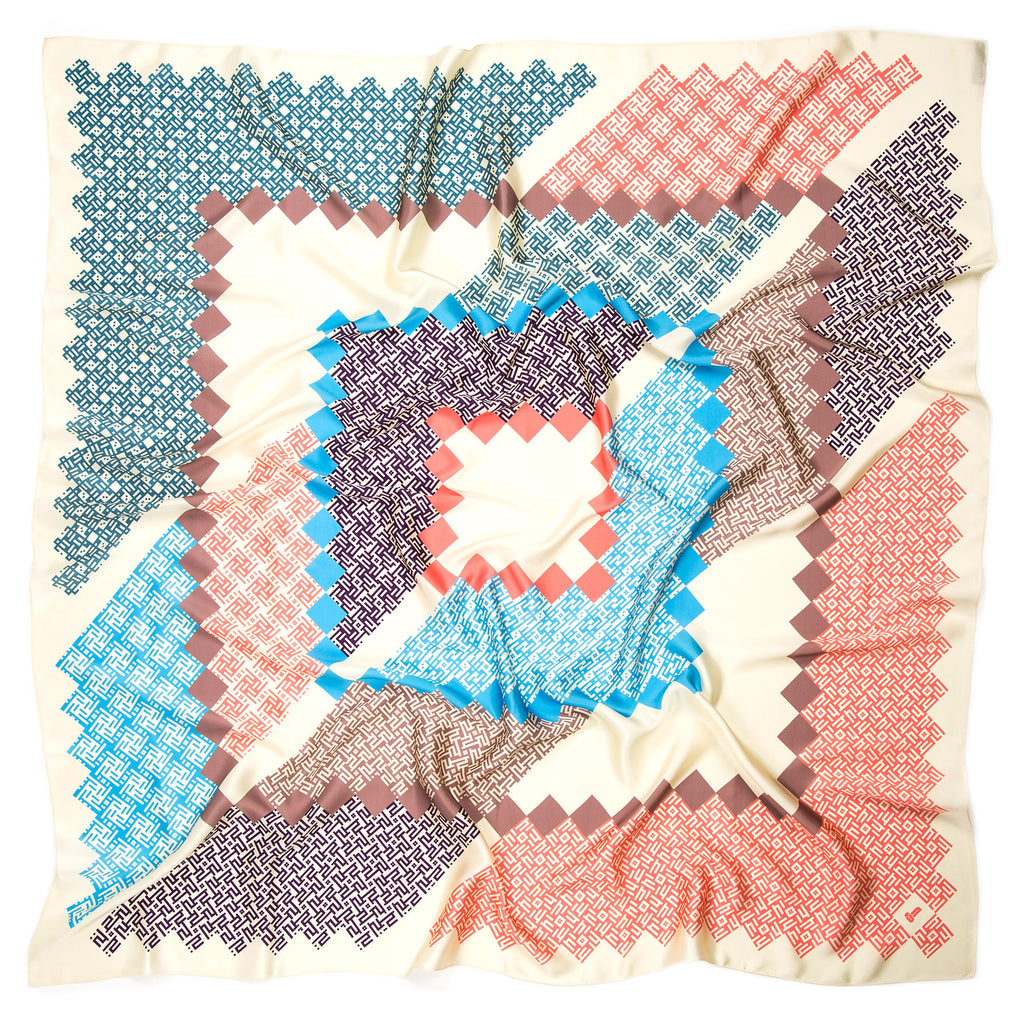 Fitzgerald Energy luxury silk scarf - spread