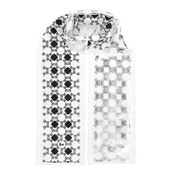 Frost • Cotton luxury scarf • Silver & Black • Knot