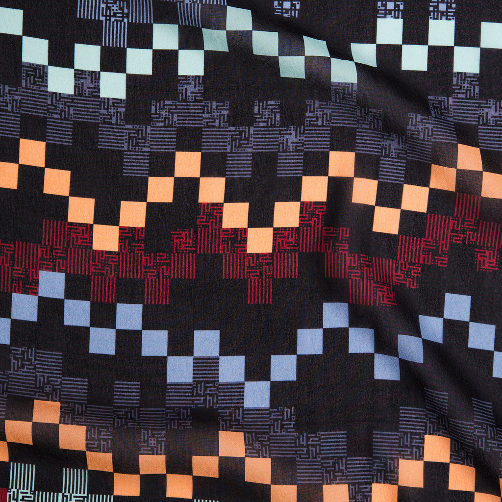 Krishnamurti Cosmos luxury silk scarf - close-up