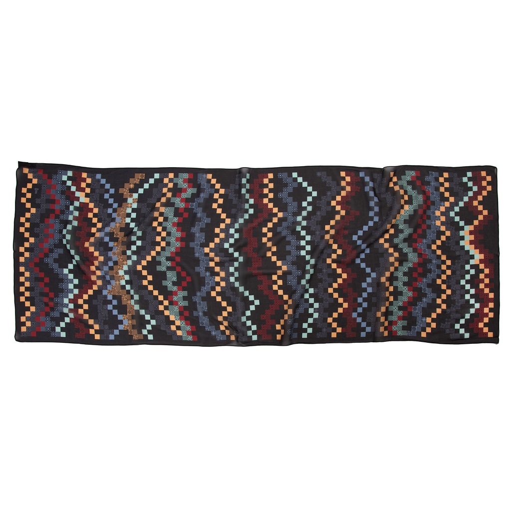 Krishnamurti Cosmos luxury silk scarf - spread