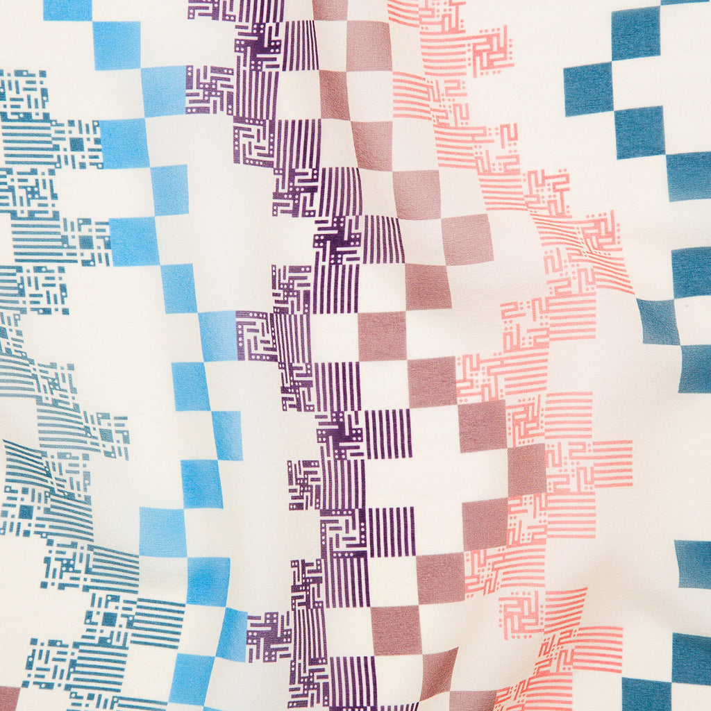 Krishnamurti Energy luxury silk scarf - close-up