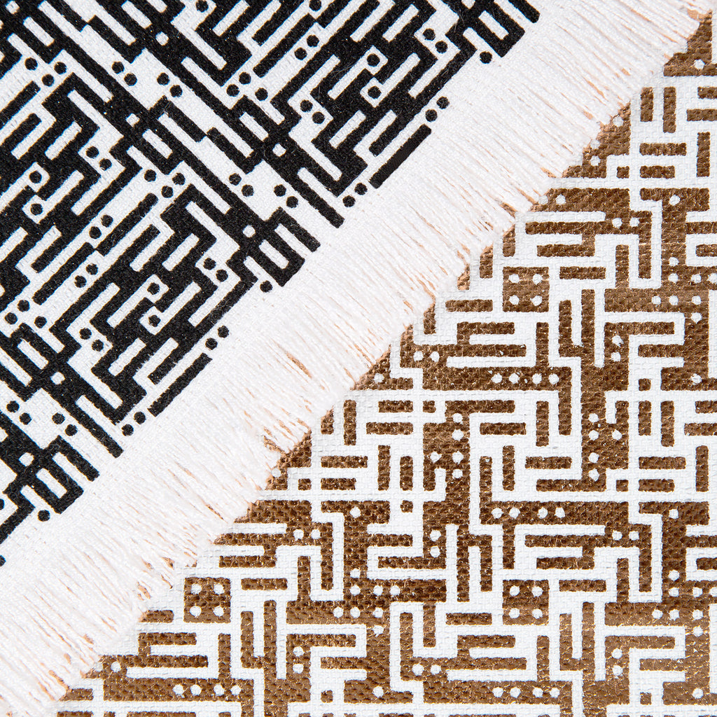 Laozi • Cotton luxury scarf • Copper & Black • Close-up 1