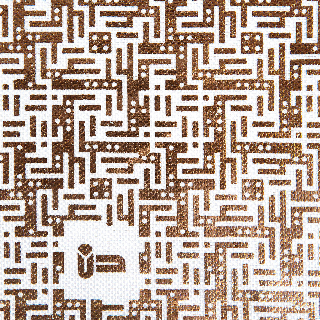 Laozi • Cotton luxury scarf • Copper & Black • Close-up 2