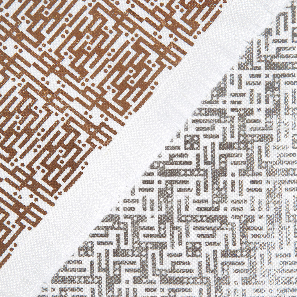 Laozi • Cotton luxury scarf • Silver & Copper • Close-up 2