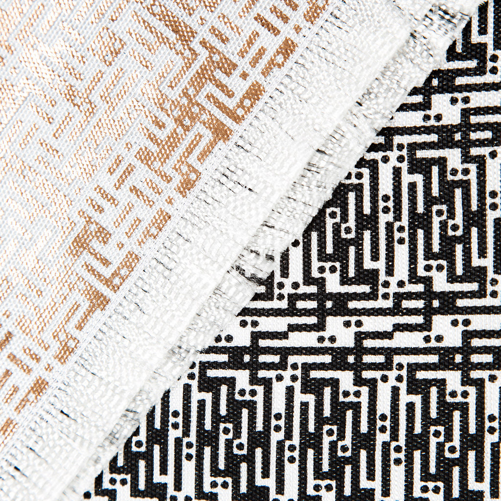 Laozi • Silk luxury scarf • Black & Copper • Close-up 1