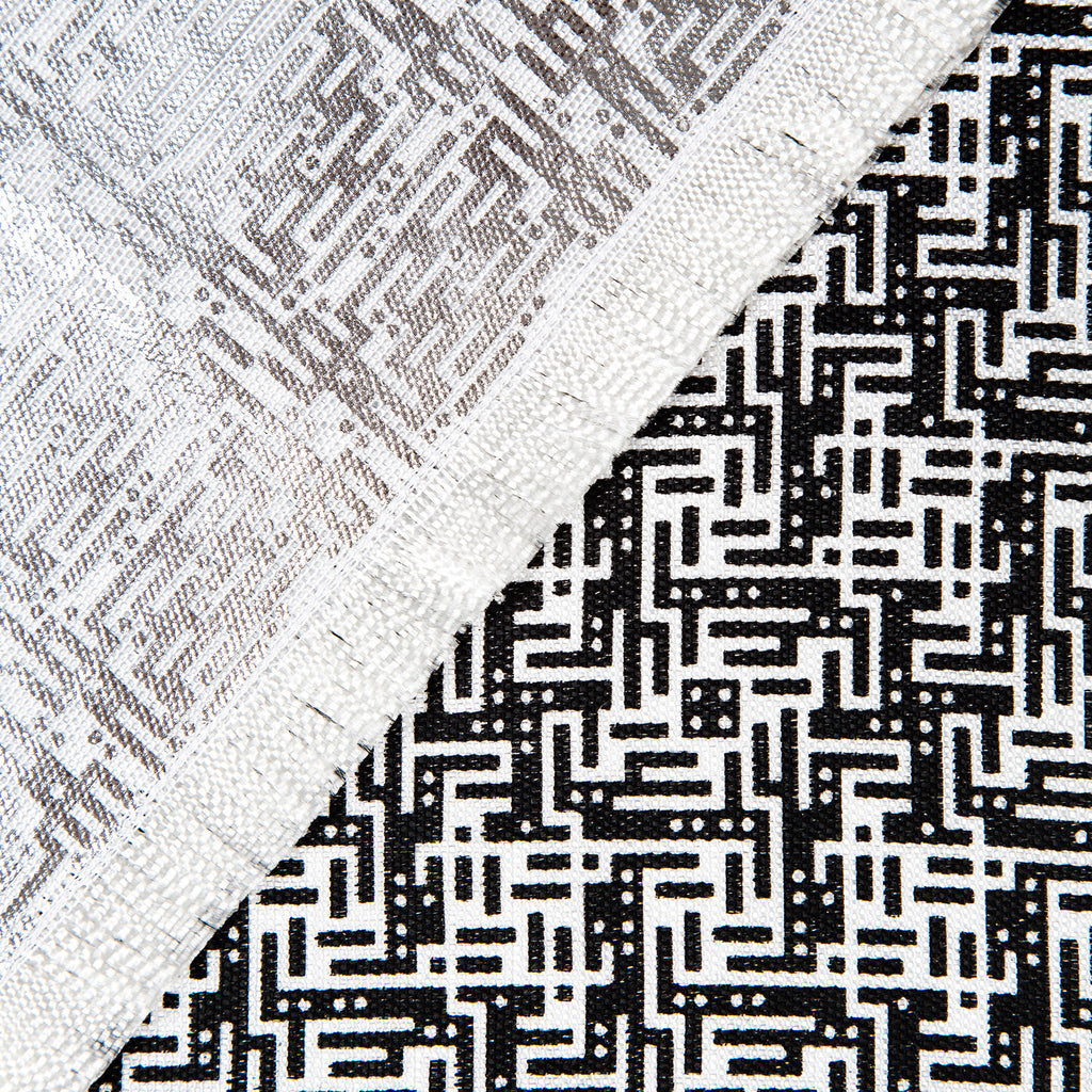 Laozi • Silk luxury scarf • Black & Silver • Close-up 1