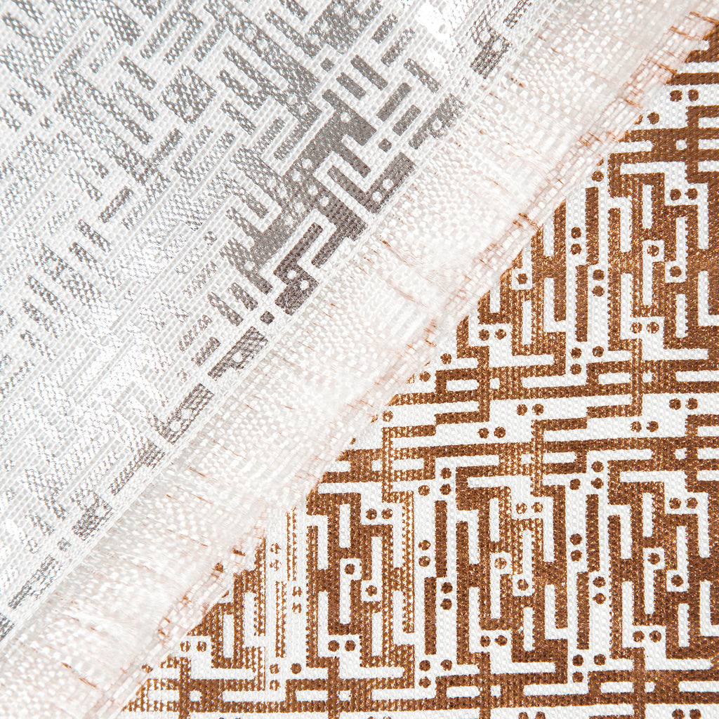 Laozi • Silk luxury scarf • Copper & Silver • Close-up 1