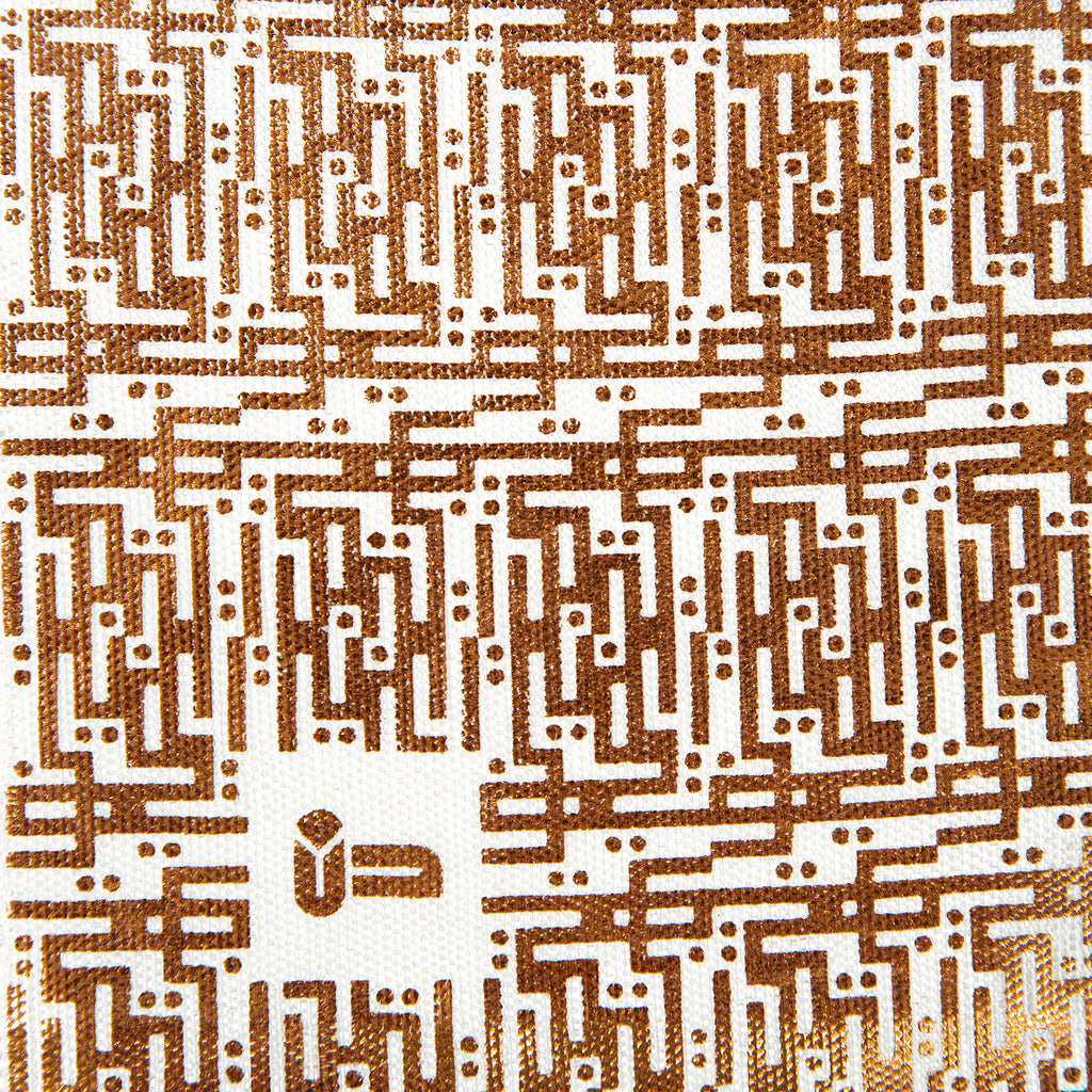 Laozi • Silk luxury scarf • Copper & Silver • Close-up 2