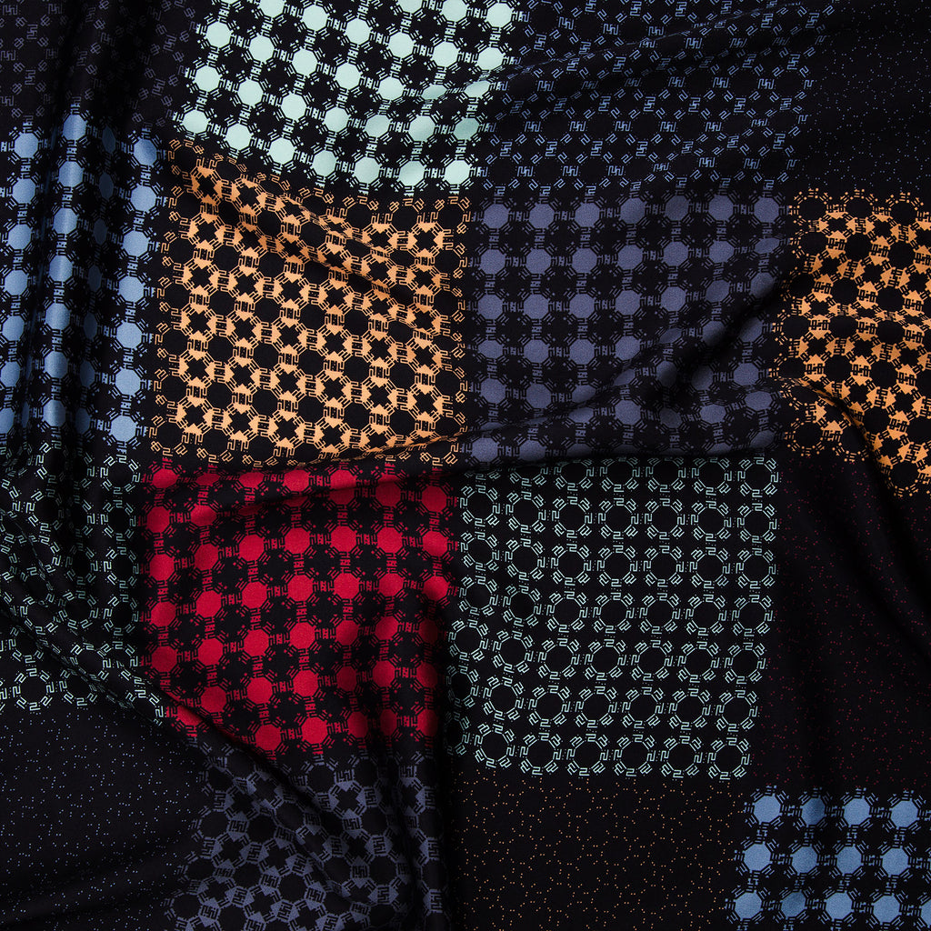 Rumi Cosmos luxury silk scarf - close-up