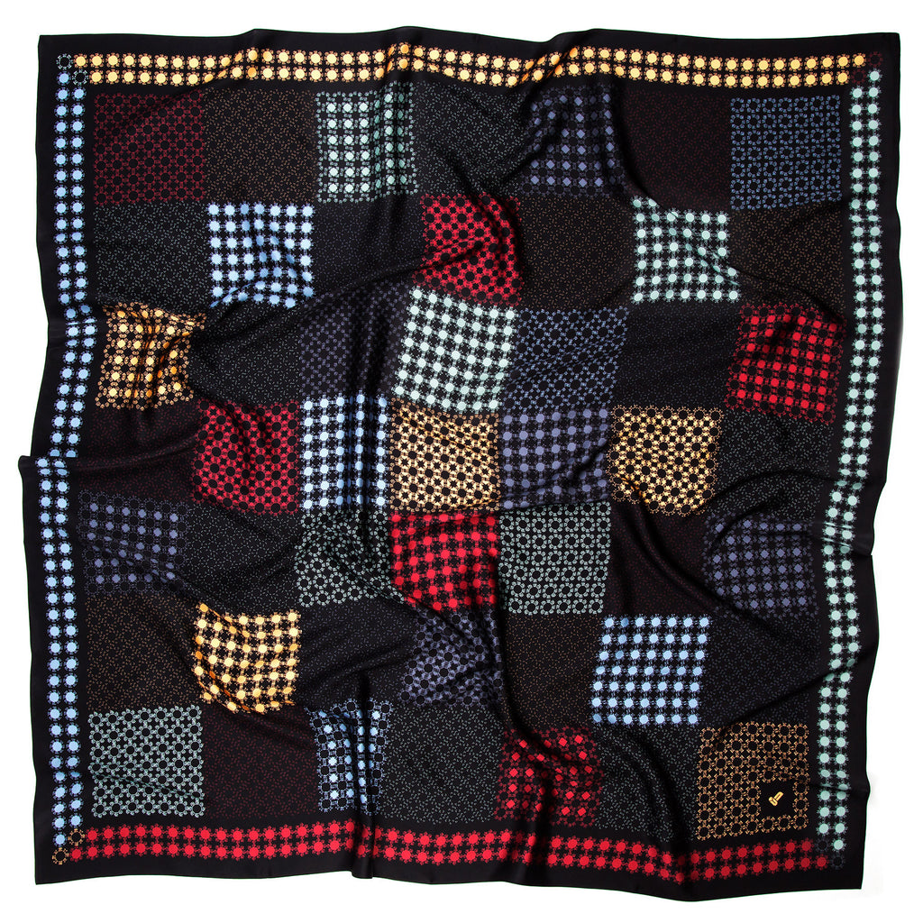 Rumi Cosmos luxury silk scarf - spread