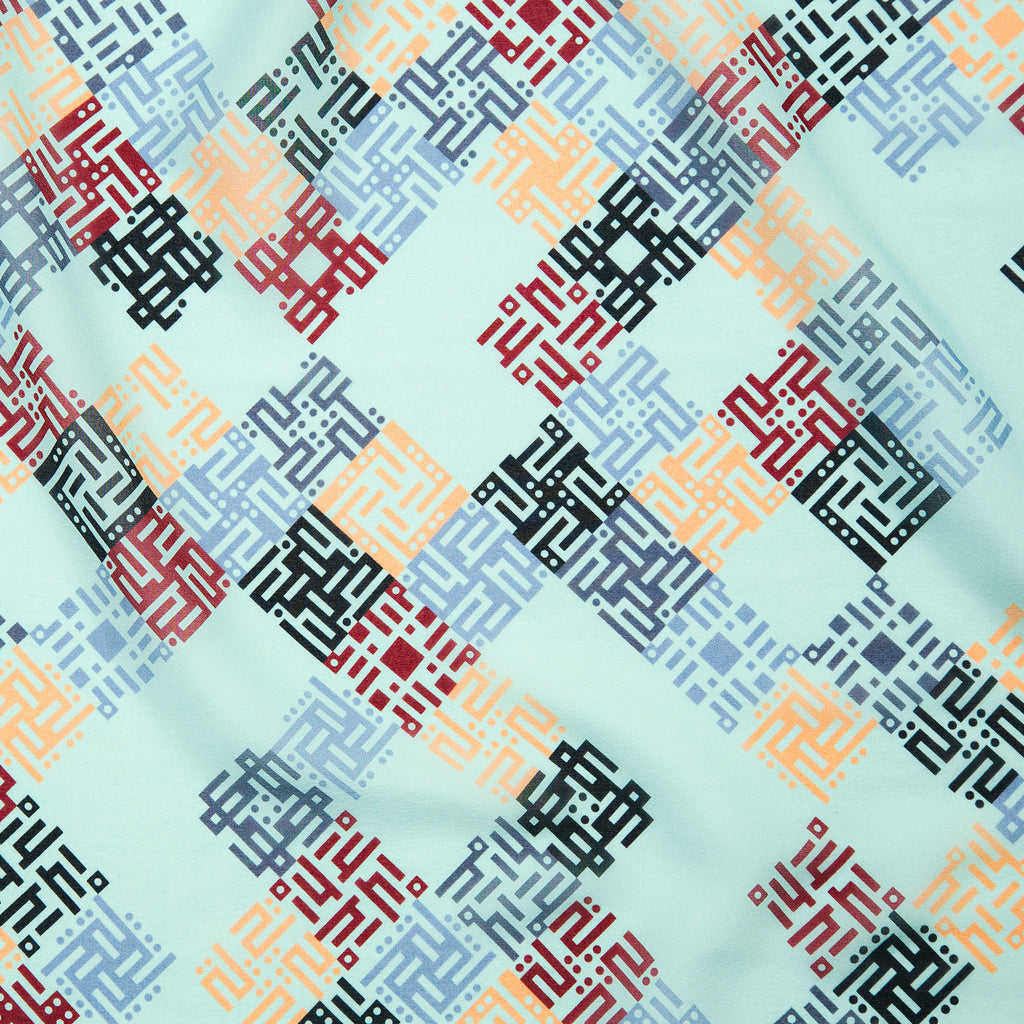 Seneca Cosmos luxury silk scarf - close-up