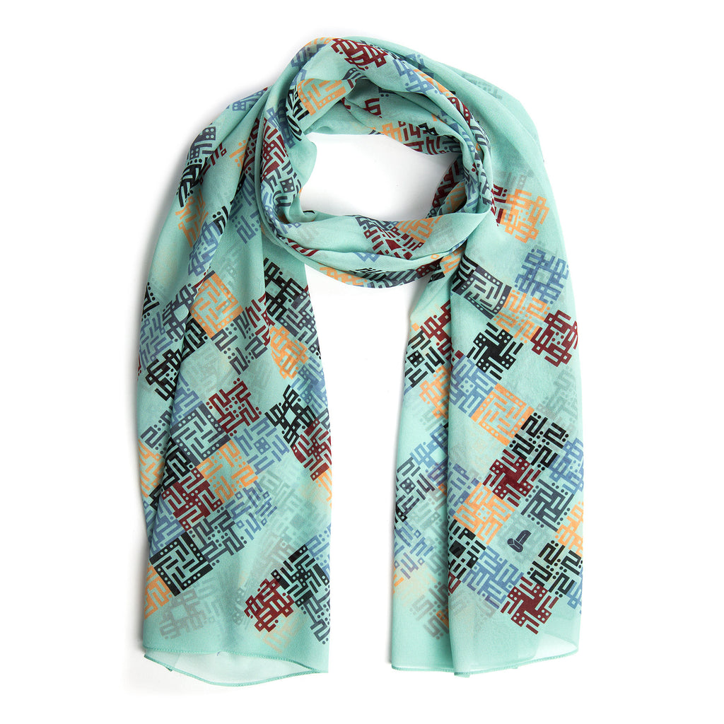 Seneca Cosmos luxury silk scarf - knot