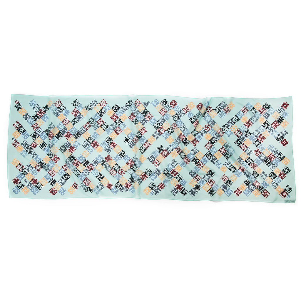 Seneca Cosmos luxury silk scarf - spread